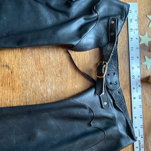 Black leather chaps 28 inch waist